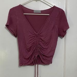 Purple V neck crop top